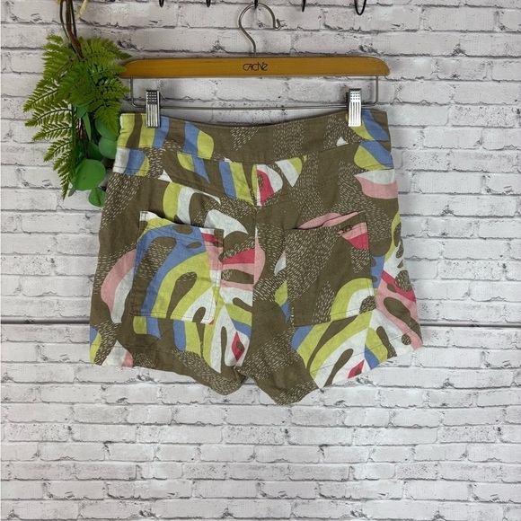 Hering Linen Blend Abstract Brown Shorts - Picture 5 of 5